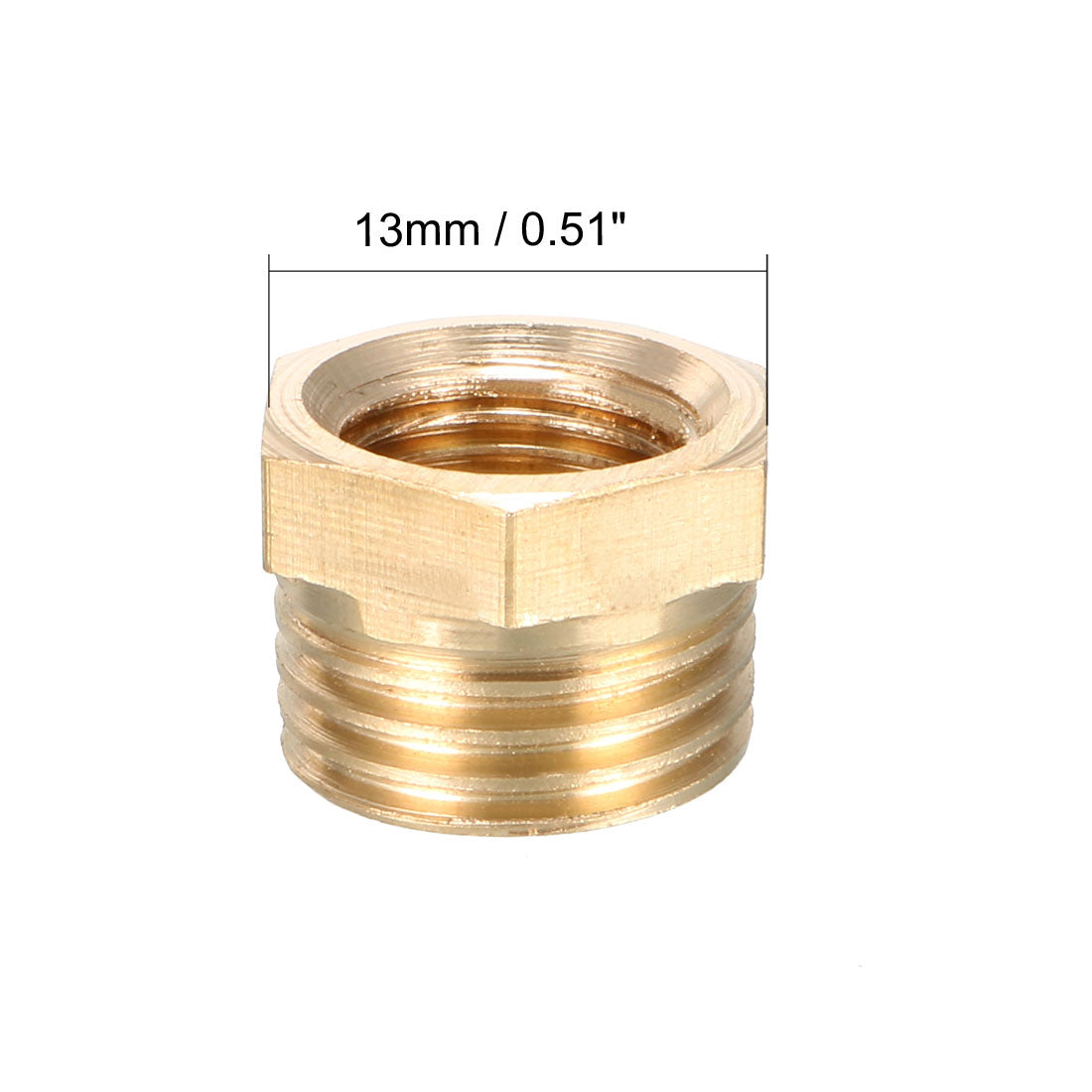 uxcell Uxcell Brass Threaded Pipe Fitting G1/4 Male x 1/8 PT Female Hex Bushing Adapter 2pcs