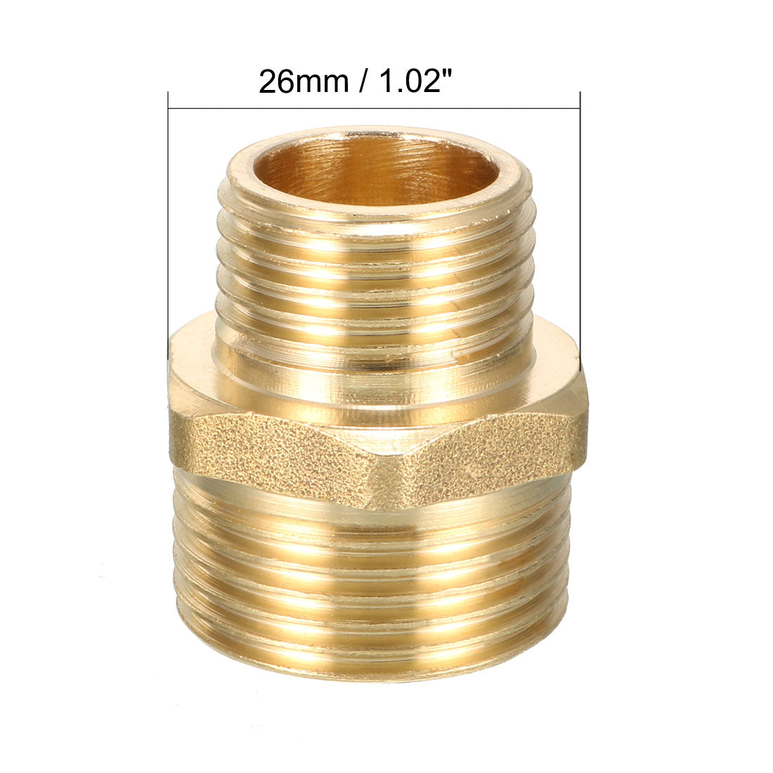 uxcell Uxcell Brass Pipe Fitting Reducing Hex Bushing 3/4 BSPP Male x 1/2 BSPP Male Adapter 2pcs