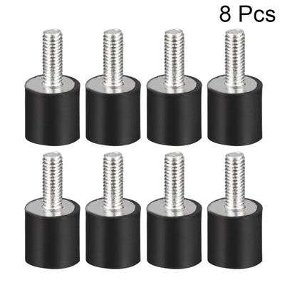 Harfington Uxcell 8Stk.M3*8 Stecker Buchse Gummihalterungen Schwingungsisolatoren Stoßdämpfer 8 mm x  8mm Schwarz