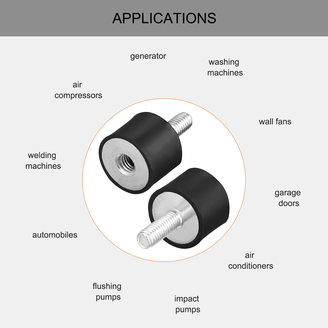 uxcell Uxcell Thread Male Female Rubber Mounts,Vibration Isolators 4pcs