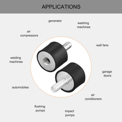 Harfington Uxcell Thread Male Female Rubber Mounts,Vibration Isolators 4pcs