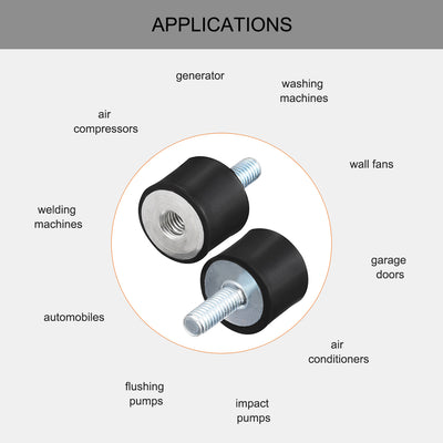 Harfington Uxcell Thread Male Female Rubber Mounts,Vibration Isolators 2pcs