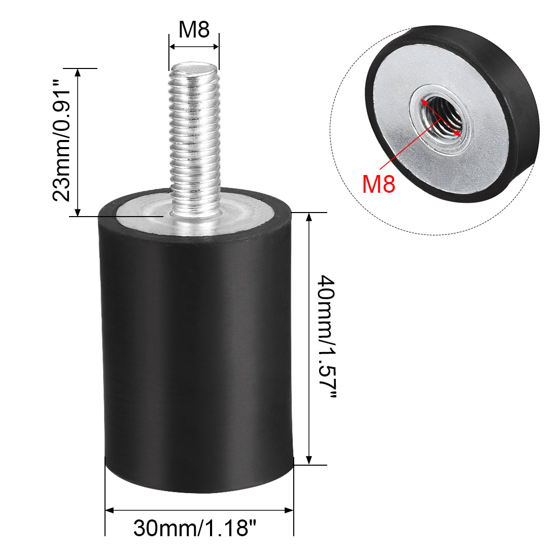 uxcell Uxcell Thread Male Female Rubber Mounts,Vibration Isolators pcs