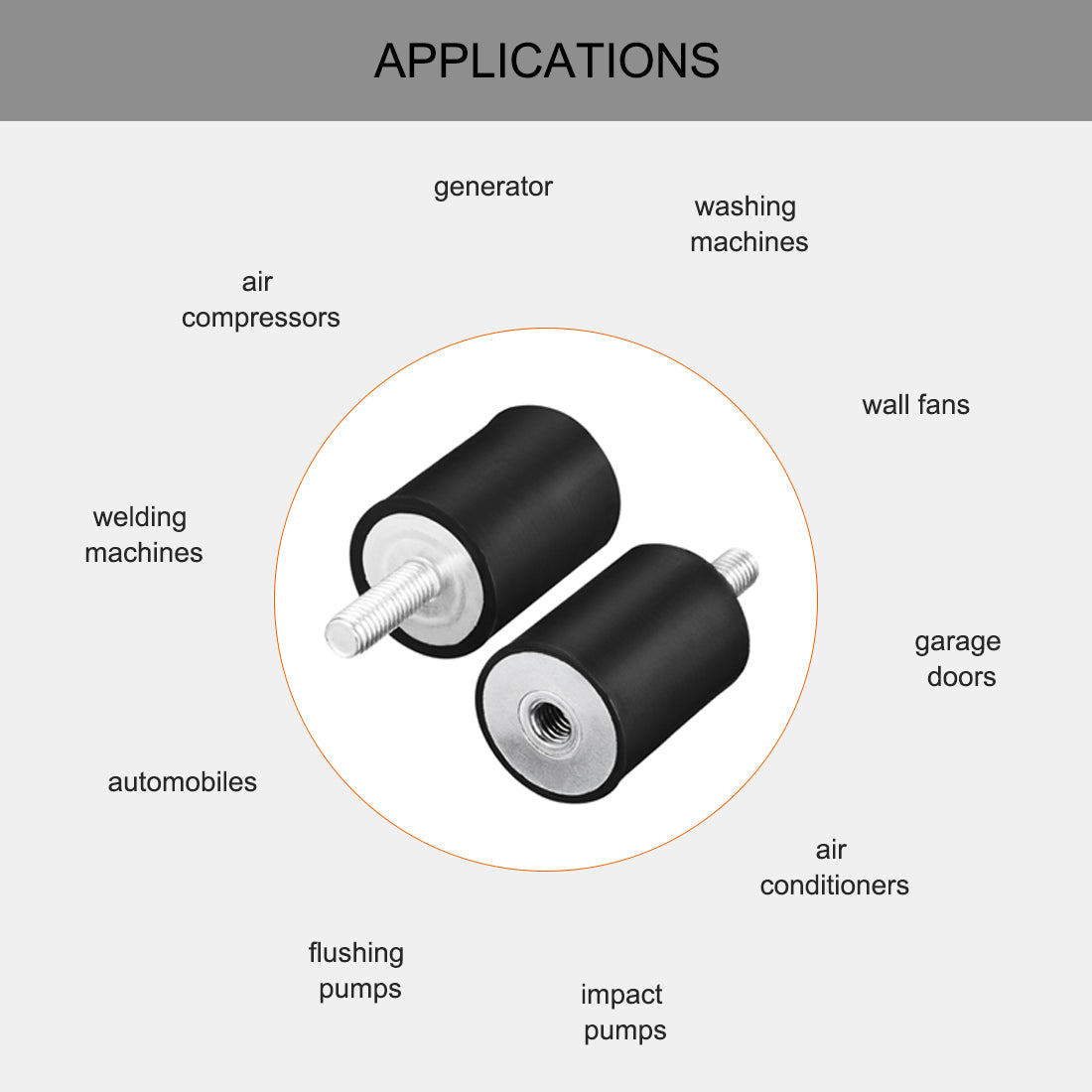 uxcell Uxcell Thread Male Female Rubber Mounts,Vibration Isolators pcs