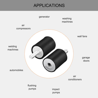 Harfington Uxcell Thread Male Female Rubber Mounts,Vibration Isolators pcs