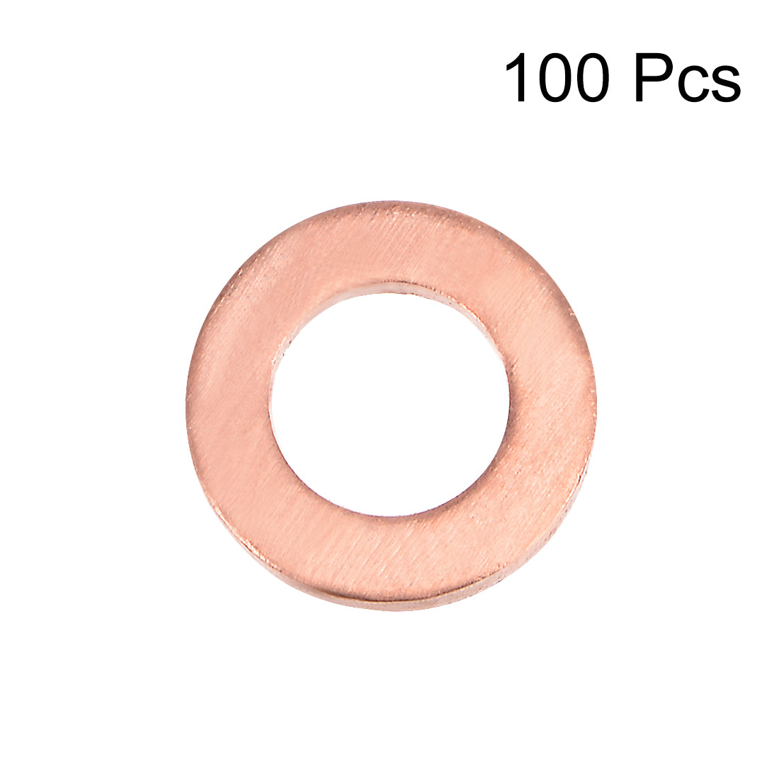 uxcell Uxcell 100Pcs 5mm x 9mm x 1mm Copper Flat Washer for Screw Bolt