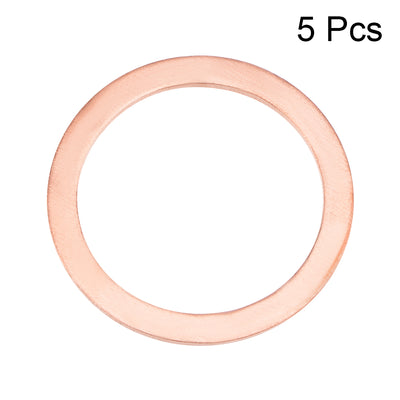 Harfington Uxcell 5Pcs 30.3mm x 38mm x 1.5mm Copper Flat Washer for Screw Bolt