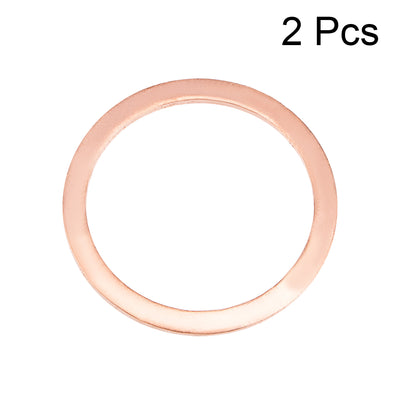 Harfington Uxcell 2Pcs 36.3mm x 44mm x 2mm Copper Flat Washer for Screw Bolt