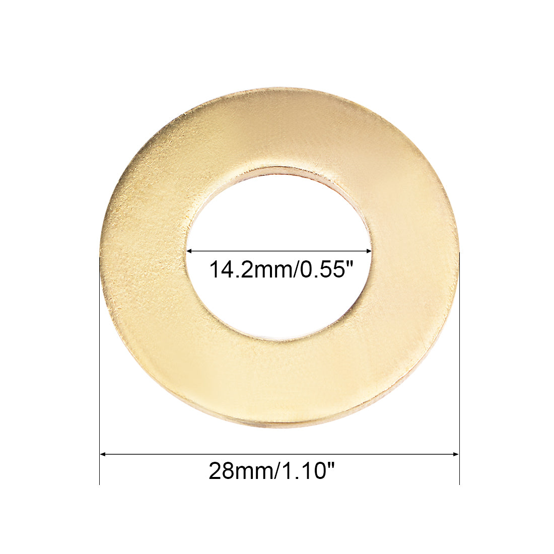 uxcell Uxcell 10Pcs 14.2mm x 28mm x 2mm Brass Flat Washer for Screw Bolt