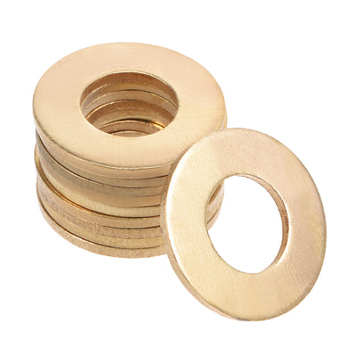 uxcell Uxcell 10Pcs 14.2mm x 28mm x 2mm Brass Flat Washer for Screw Bolt