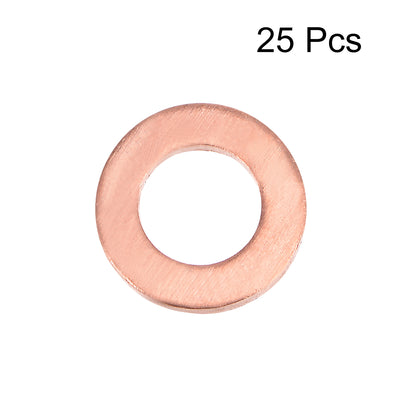 Harfington Uxcell 25Pcs 5mm x 9mm x 1mm Copper Flat Washer for Screw Bolt