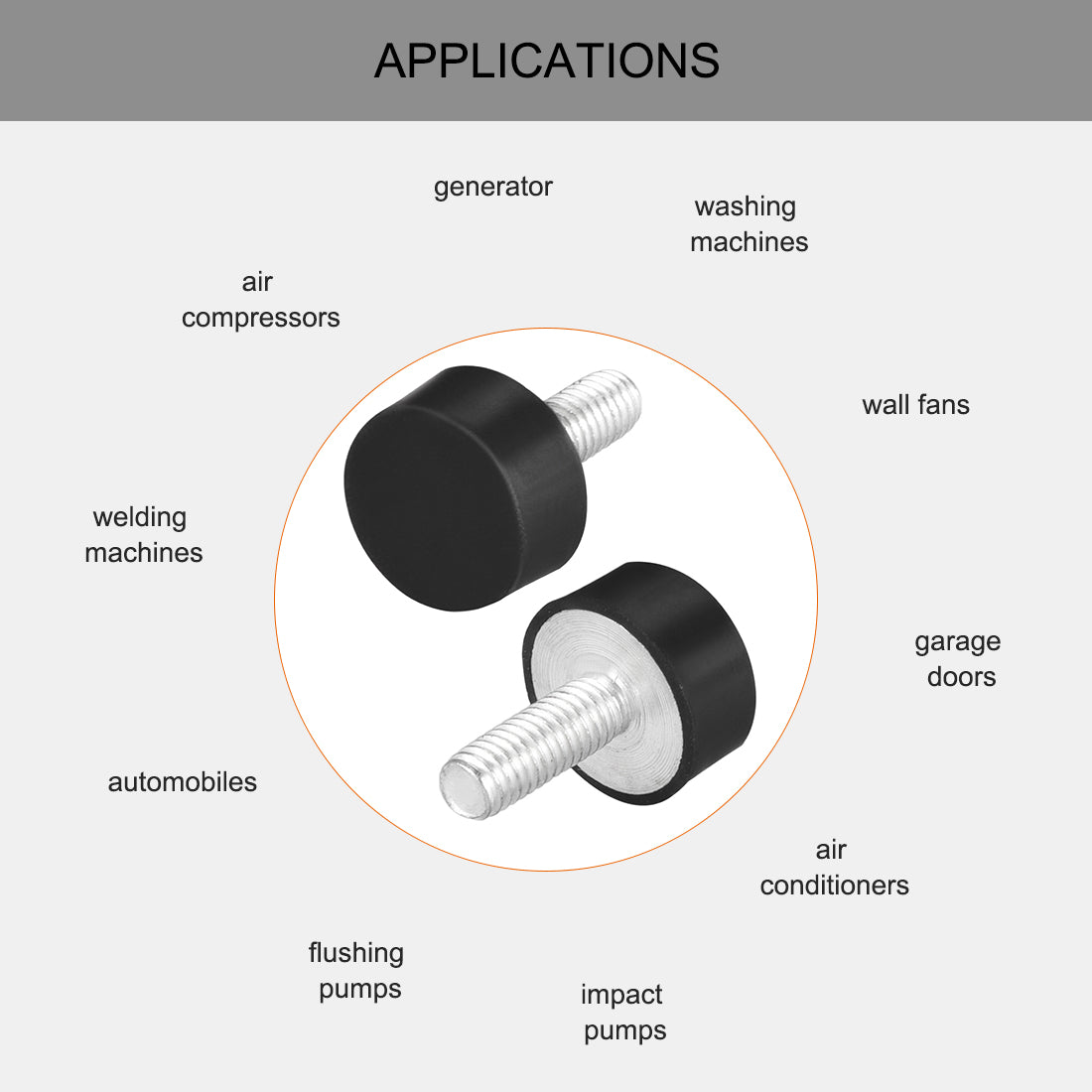 uxcell Uxcell Thread Male Female Rubber Mounts,Vibration Isolators 2pcs