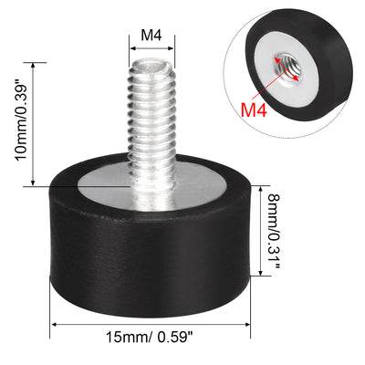 Harfington Uxcell Thread Male Female Rubber Mounts,Vibration Isolators 4pcs