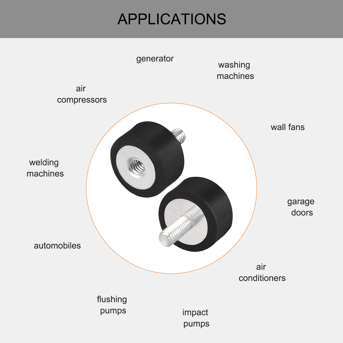 uxcell Uxcell Thread Male Female Rubber Mounts,Vibration Isolators 4pcs