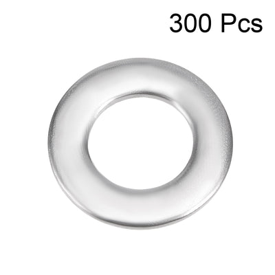 Harfington Uxcell 300 Pcs 10mm x 5.5mm x 0.8mm 304 Stainless Steel Flat Washer for Screw Bolt