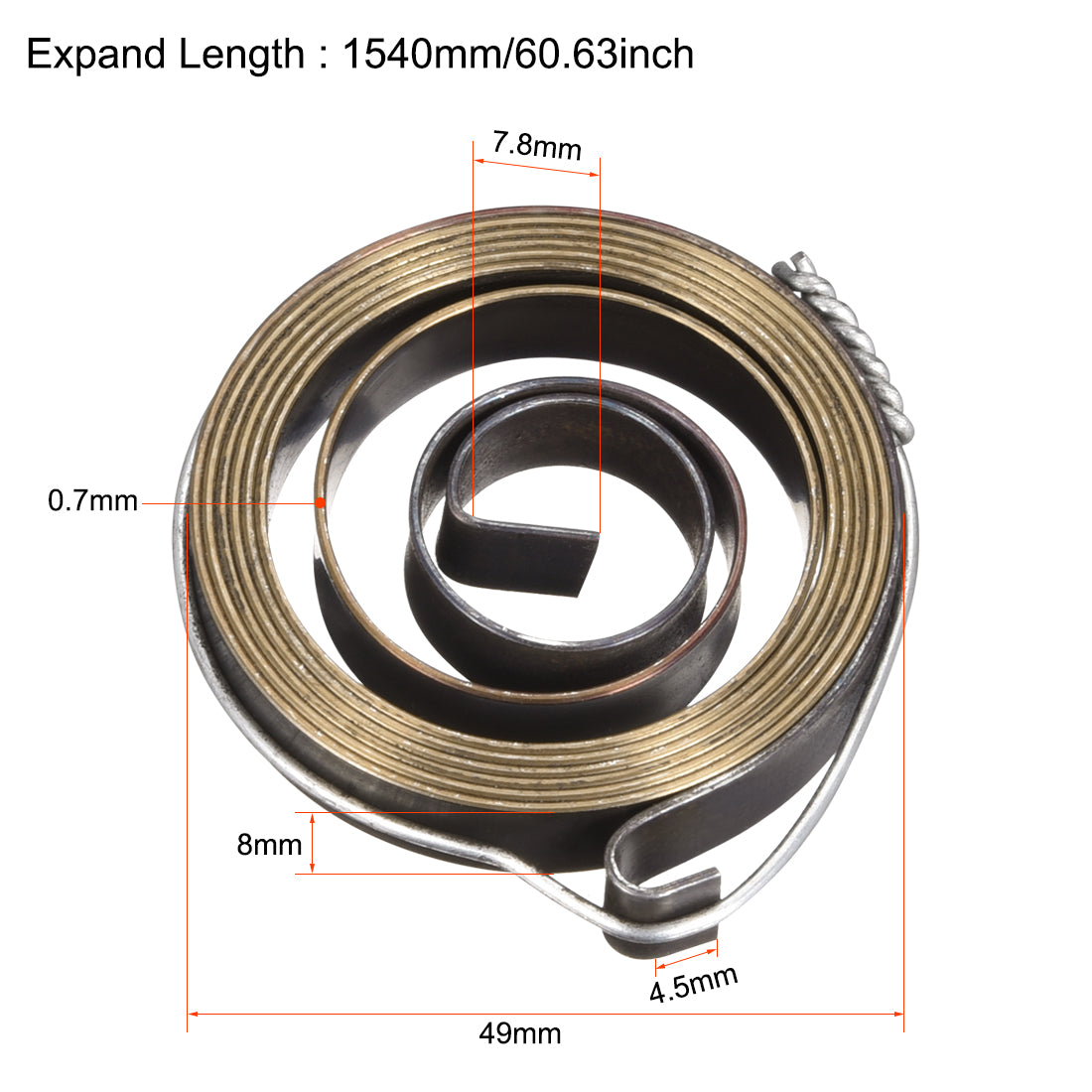 uxcell Uxcell Bohrfeder Vorschubfeder Federrückzugspulenfeder Baugruppe 1540mm 49x8x0,7mm