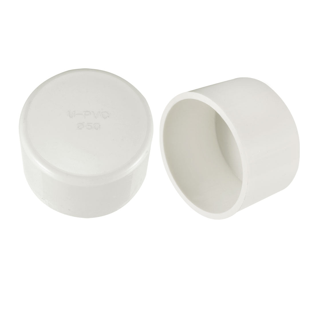 uxcell Uxcell 50mm PVC Pipe Cap Fitting, Slip Socket External End Caps 2 Pcs