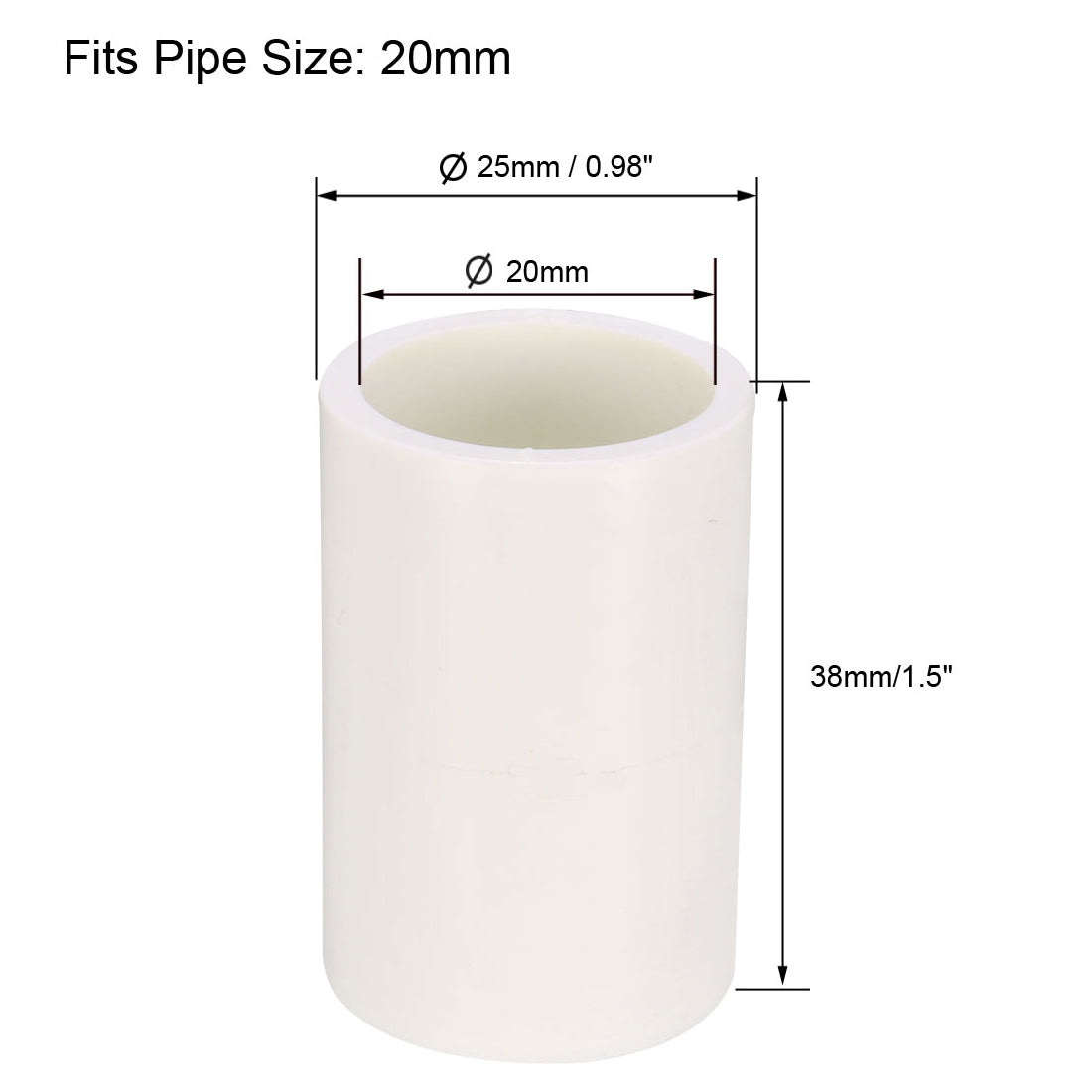 uxcell Uxcell 20mm Straight Metric PVC Pipe Fitting Coupling Adapter Connector 10 Pcs