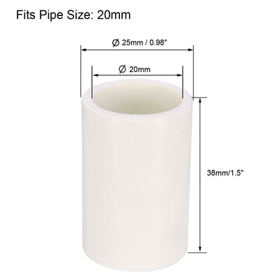 Harfington Uxcell 20mm Straight Metric PVC Pipe Fitting Coupling Adapter Connector 10 Pcs