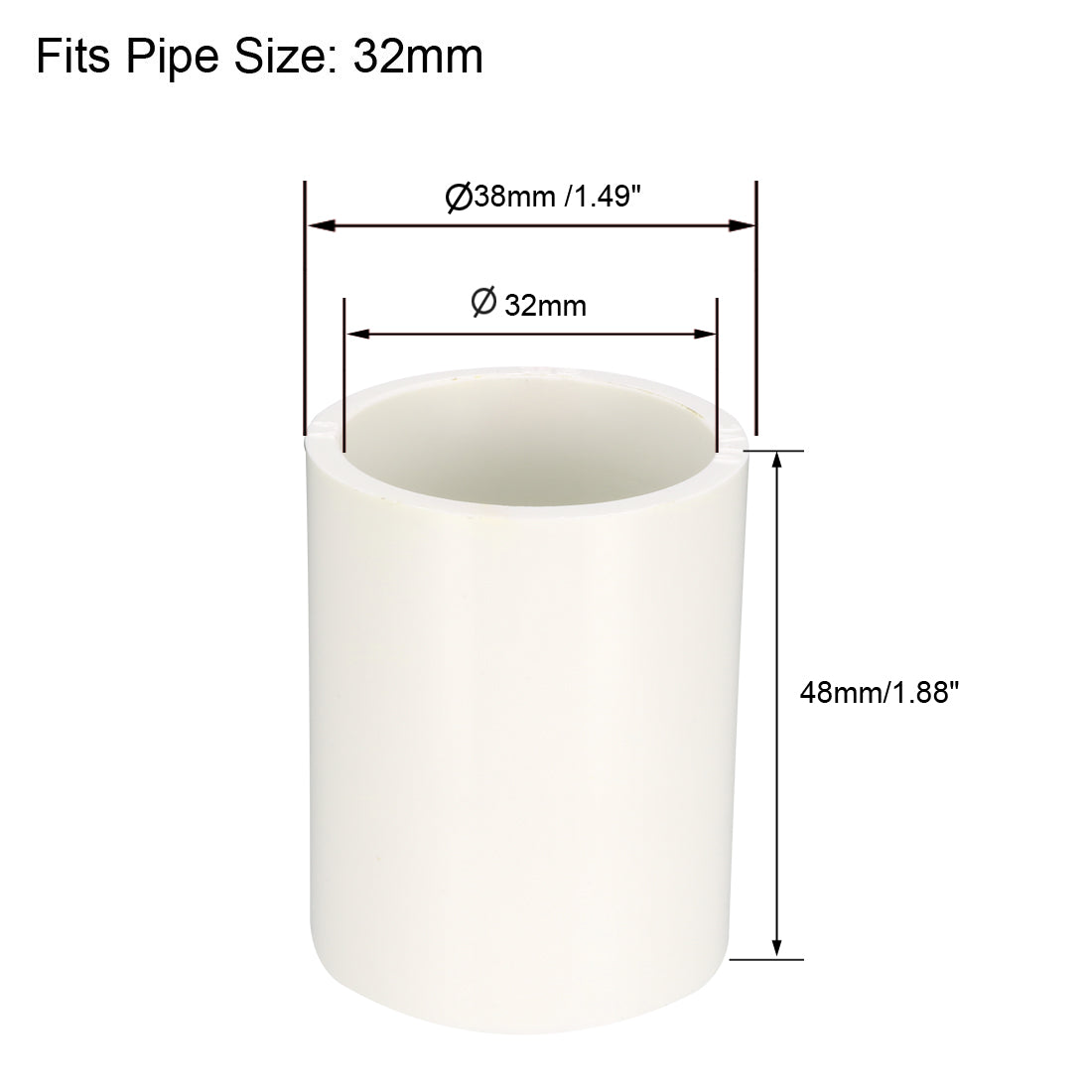 uxcell Uxcell 32mm Straight Metric PVC Pipe Fitting Coupling Adapter Connector 10 Pcs