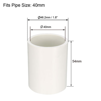 Harfington Uxcell 40mm Straight Metric PVC Pipe Fitting Coupling Adapter Connector 1 Pcs