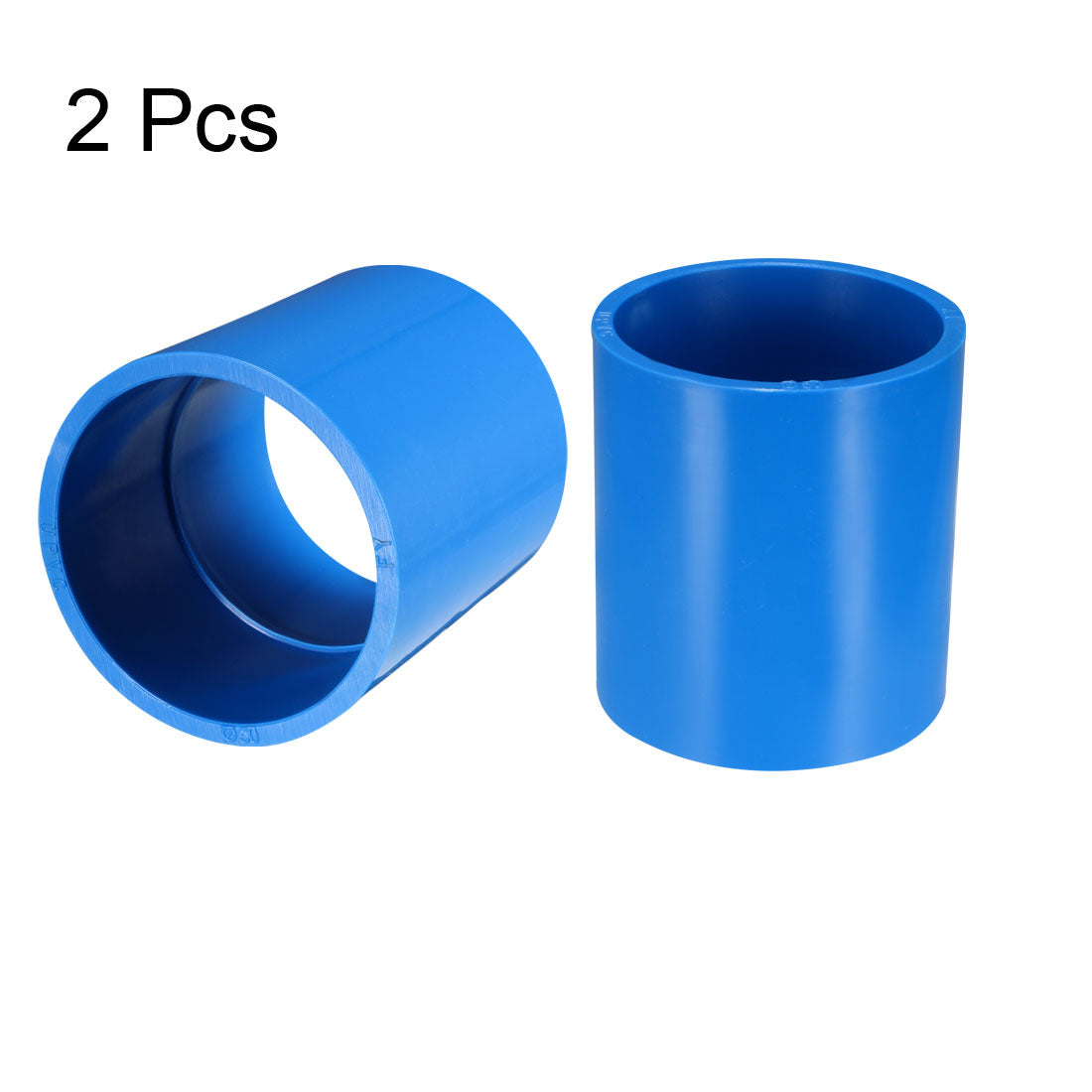 uxcell Uxcell 50mm Straight Metric PVC Pipe Fitting Coupling Adapter Connector Blue 2 Pcs