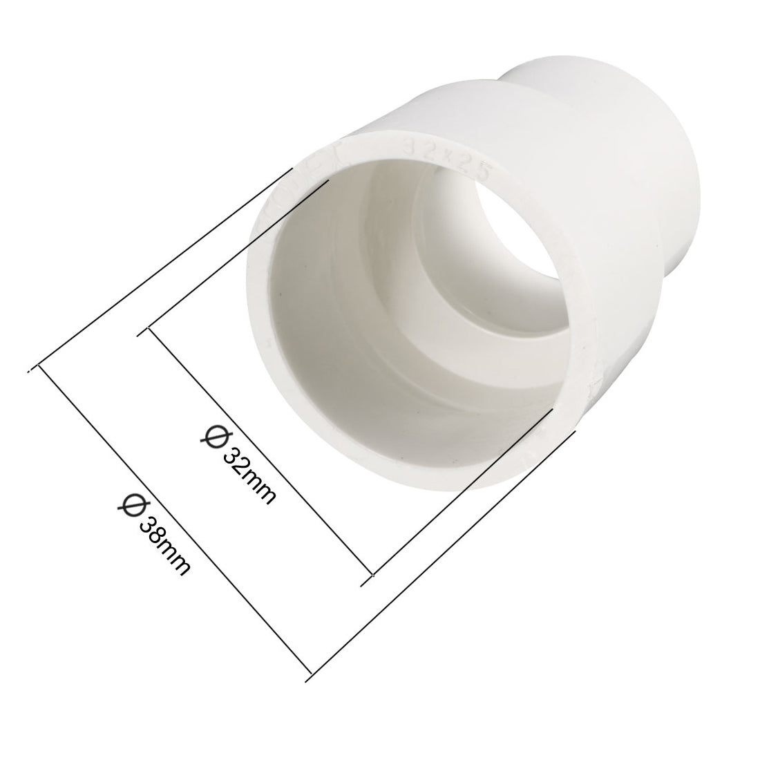 uxcell Uxcell 32mm x 25mm Metric PVC Reducing Coupling Hub by Hub Pipe Fitting Adapter Connector 5Pcs