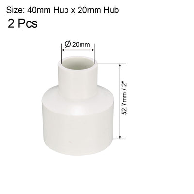 Harfington Uxcell 40mm x 20mm Metric PVC Reducing Coupling Hub by Hub Pipe Fitting Adapter Connector 2pcs