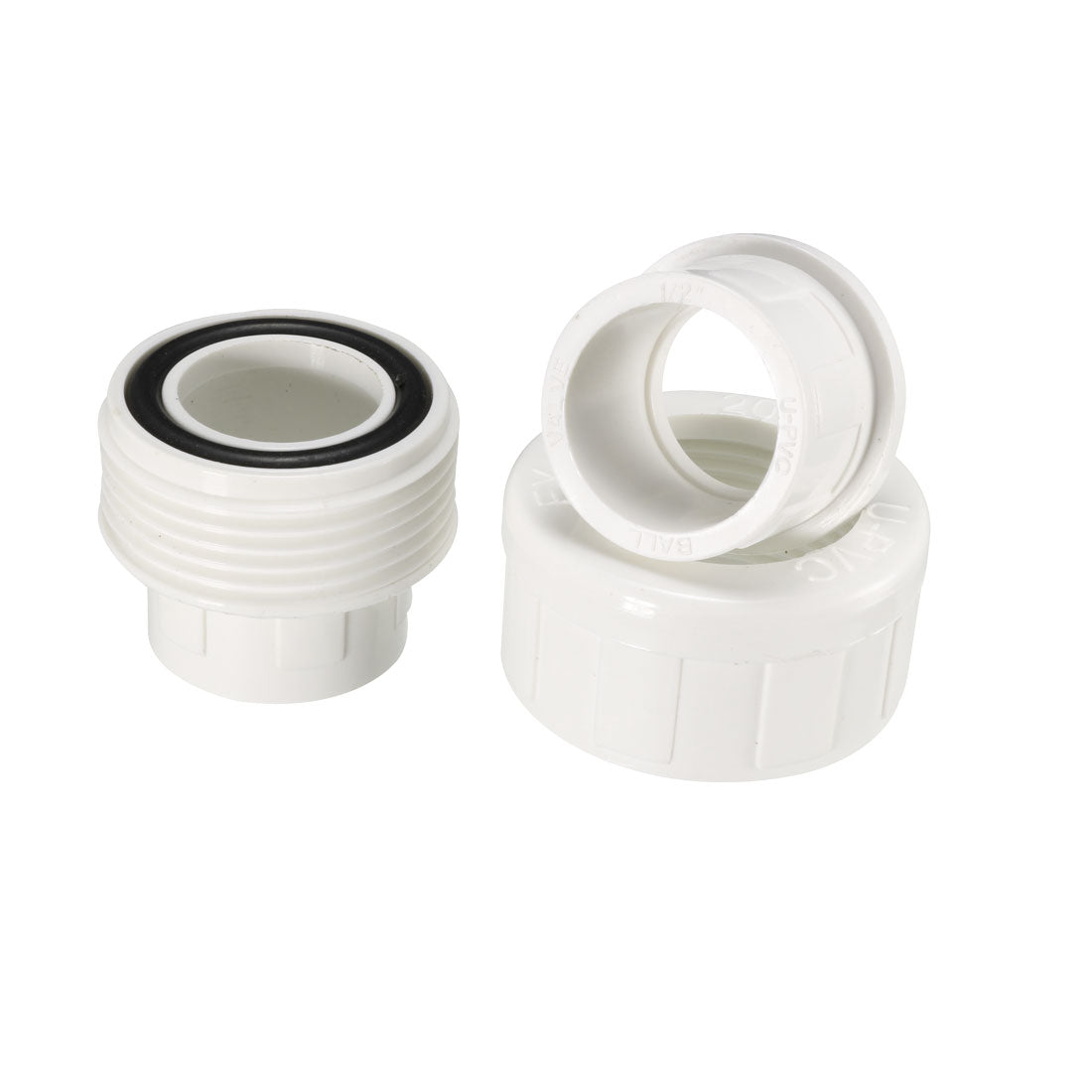 uxcell Uxcell 20mm Slip x 20mm Slip Metric PVC Pipe Fitting Union Solvent Socket Quick Connector 4pcs