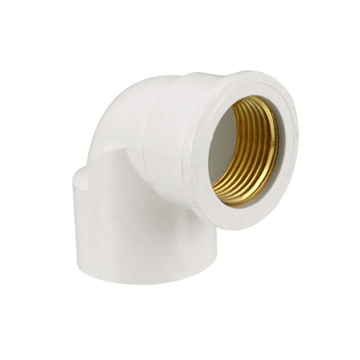 Harfington Uxcell 32mm Slip x 3/4PT Female Thread 90 Degree PVC Pipe Fitting Elbow 3 Pcs