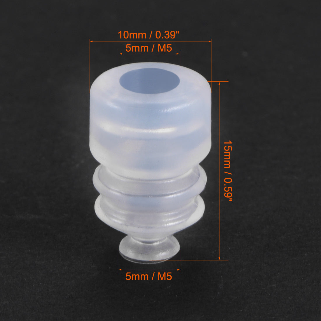 uxcell Uxcell Clear White Soft Silicone Waterproof Vacuum Suction Cup 5mmx5mm Bellows Suction Cup