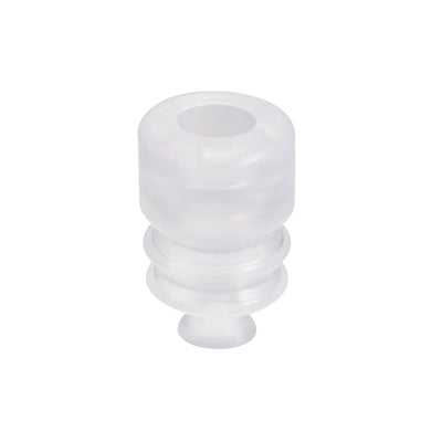 Harfington Uxcell Clear White Soft Silicone Waterproof Vacuum Suction Cup 5mmx5mm Bellows Suction Cup