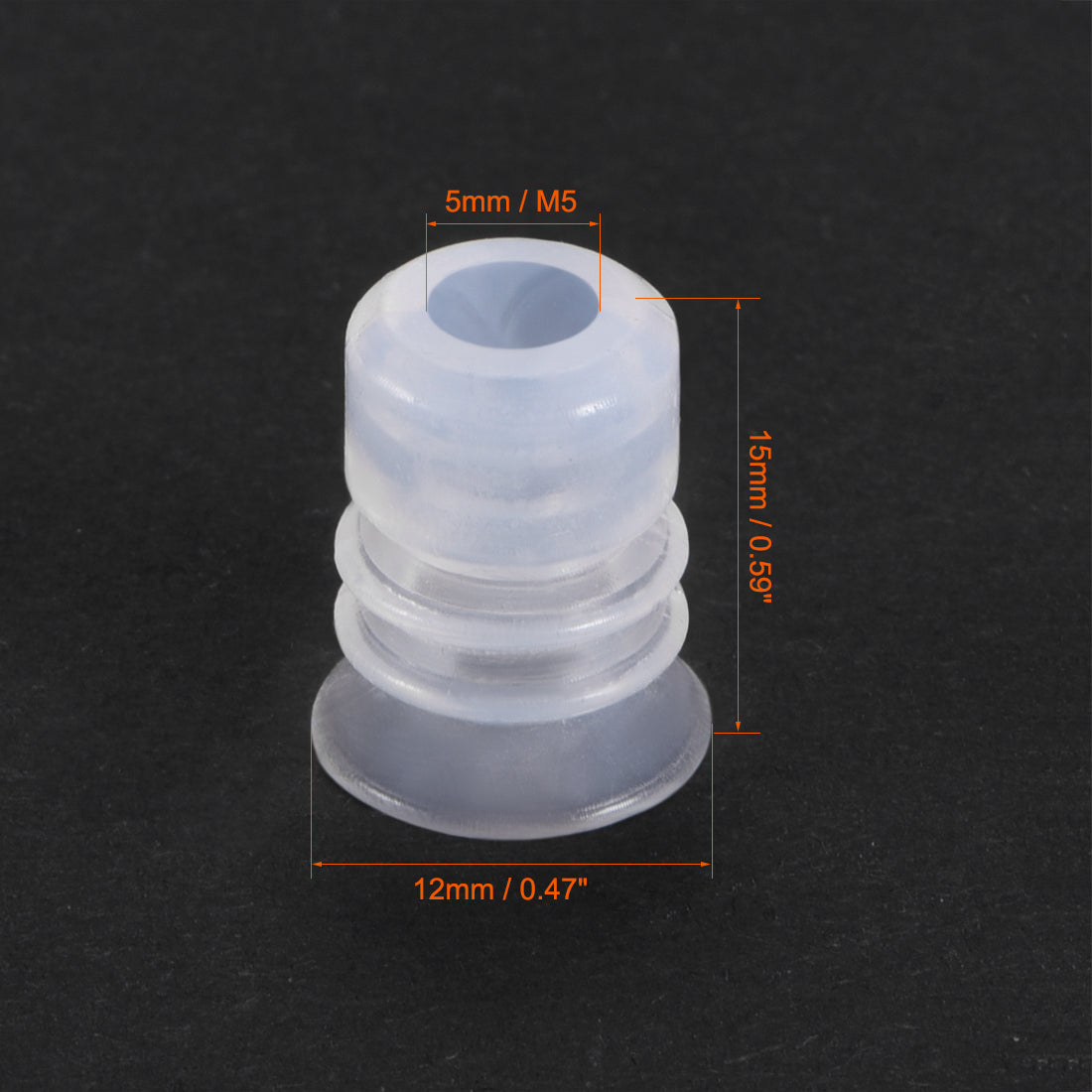 uxcell Uxcell Clear White Soft Silicone Waterproof Vacuum Suction Cup 12mmx5mm Bellows Suction Cup