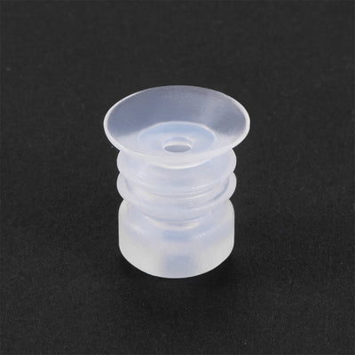 Harfington Uxcell Clear White Soft Silicone Waterproof Vacuum Suction Cup 15mmx5mm Bellows Suction Cup,4pcs