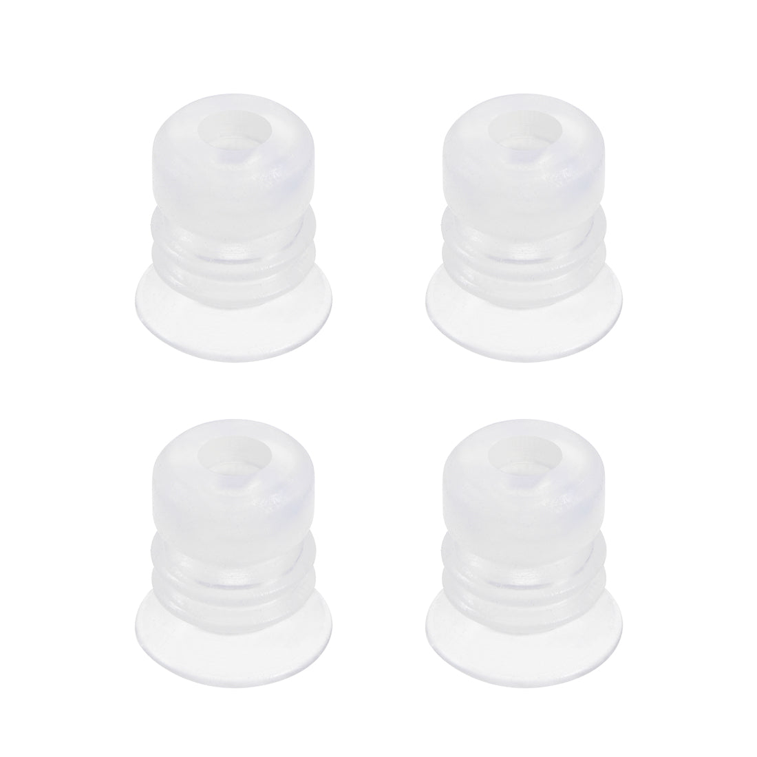 uxcell Uxcell Clear White Soft Silicone Waterproof Vacuum Suction Cup 15mmx5mm Bellows Suction Cup,4pcs