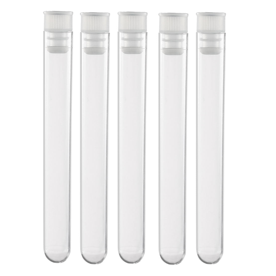 uxcell Uxcell 20 Pcs Centrifuge Test Tubes Round Bottom Polystyrene with  White Cap 13 x 100mm