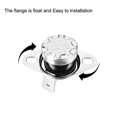 Harfington Uxcell Temperature Control Switch , Thermostat , KSD301 50°C , 10A , Normally Closed N.C 5pcs,Bakelite Material