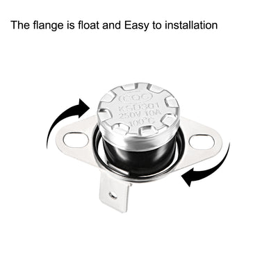 Harfington Uxcell Temperature Control Switch , Thermostat , KSD301 100°C , 10A , Normally Open N.O 2pcs