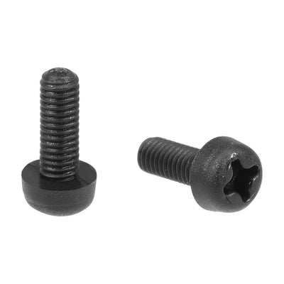 uxcell Uxcell M3x8mm Threaded Nylon Phillips Cross Pan Head Machine Screws Bolts Black 50Pcs