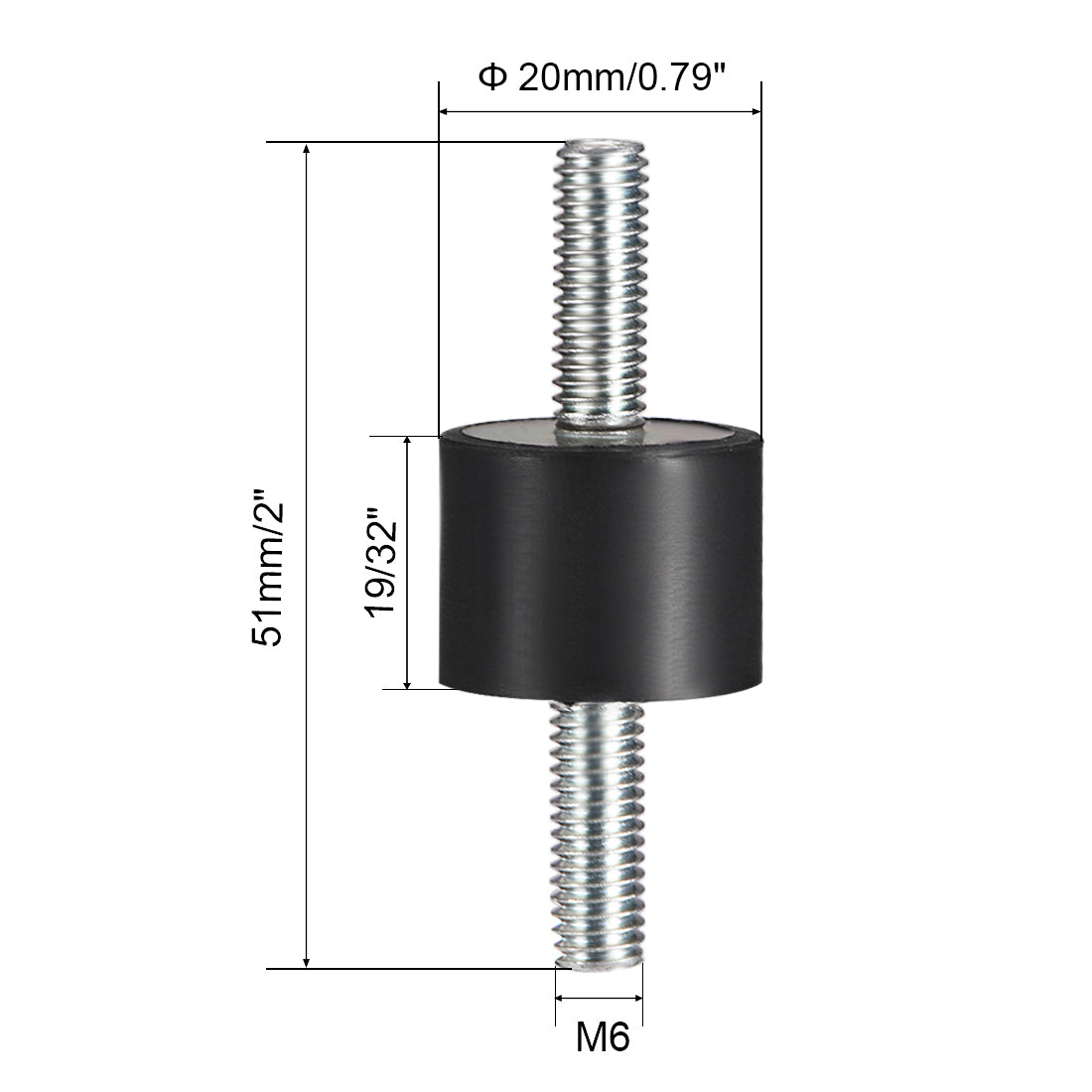 uxcell Uxcell 7 Stk.Gummischau Absorbieren Vibration Isolator M6x18mm Bolzen 25/32''x 19/32'' de