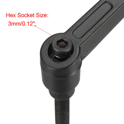 Harfington Uxcell M6 x 16mmThread Push Button Ratchet Level Adjustable Handle Male Threaded Stud 2pcs