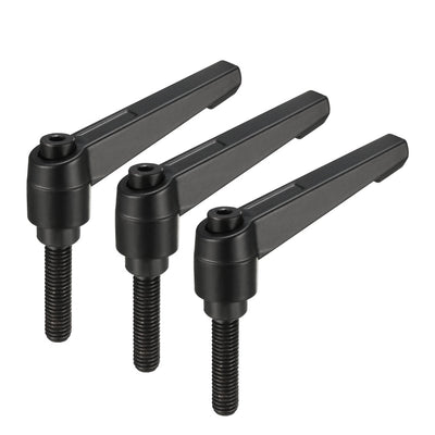 Harfington Uxcell Handles Adjustable Clamping Lever Thread Push Button Ratchet Male Thread Stud 3Pack