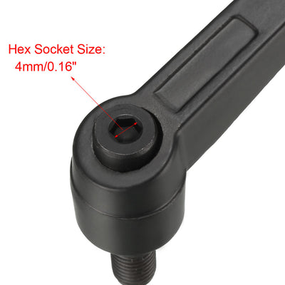 Harfington Uxcell Handles Adjustable Clamping Lever Thread Push Button Ratchet Male Thread Stud 3Pack