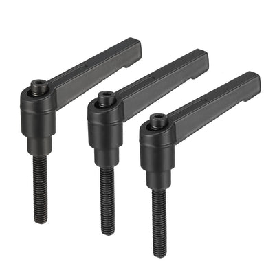 Harfington Uxcell Handles Adjustable Clamping Lever Thread Push Button Ratchet Male Thread Stud 3Pack