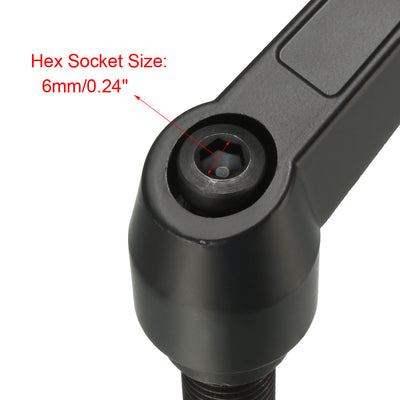 Harfington Uxcell M10 x 25mm Thread Push Button Ratchet Level Adjustable Handle Male Stud