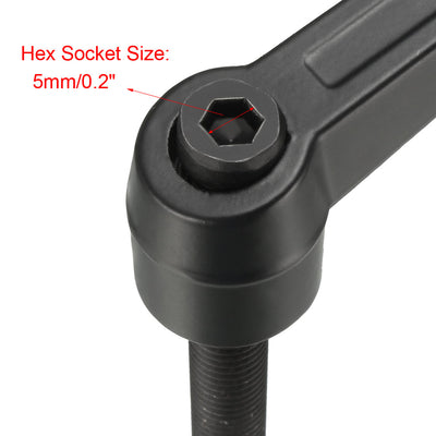 Harfington Uxcell M10 x 25mm Thread Push Button Ratchet Level Adjustable Handle Male Stud