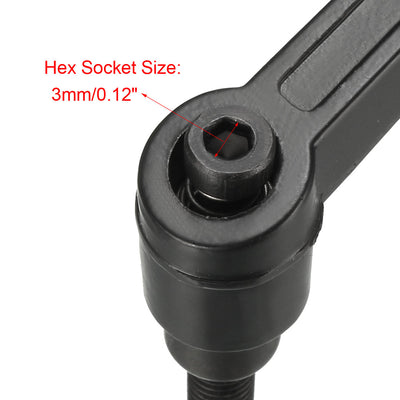 Harfington Uxcell M10 x 25mm Thread Push Button Ratchet Level Adjustable Handle Male Stud