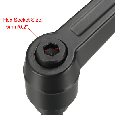 Harfington Uxcell M10 x 25mm Thread Push Button Ratchet Level Adjustable Handle Male Stud