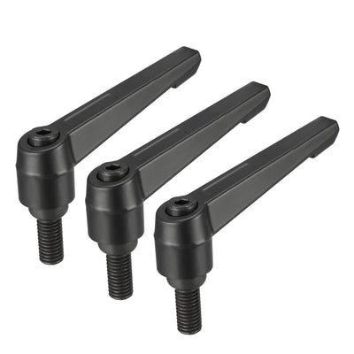 Harfington Uxcell Handles Adjustable Clamping Lever Thread Push Button Ratchet Male Thread Stud 3Pack