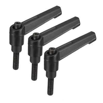 Harfington Uxcell Handles Adjustable Clamping Lever Thread Push Button Ratchet Male Thread Stud 3Pack